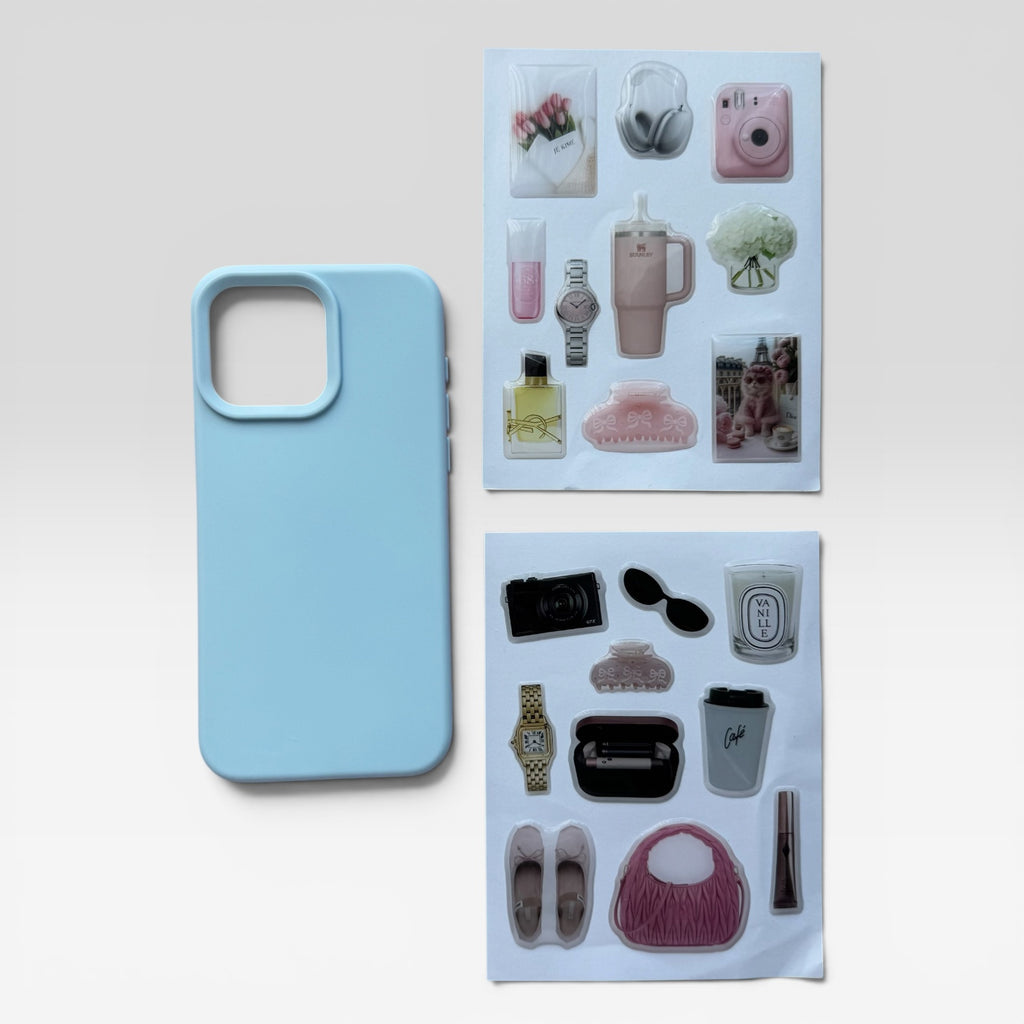 Aesthetic Sky Blue Journaling & iPhone Case Gift Set