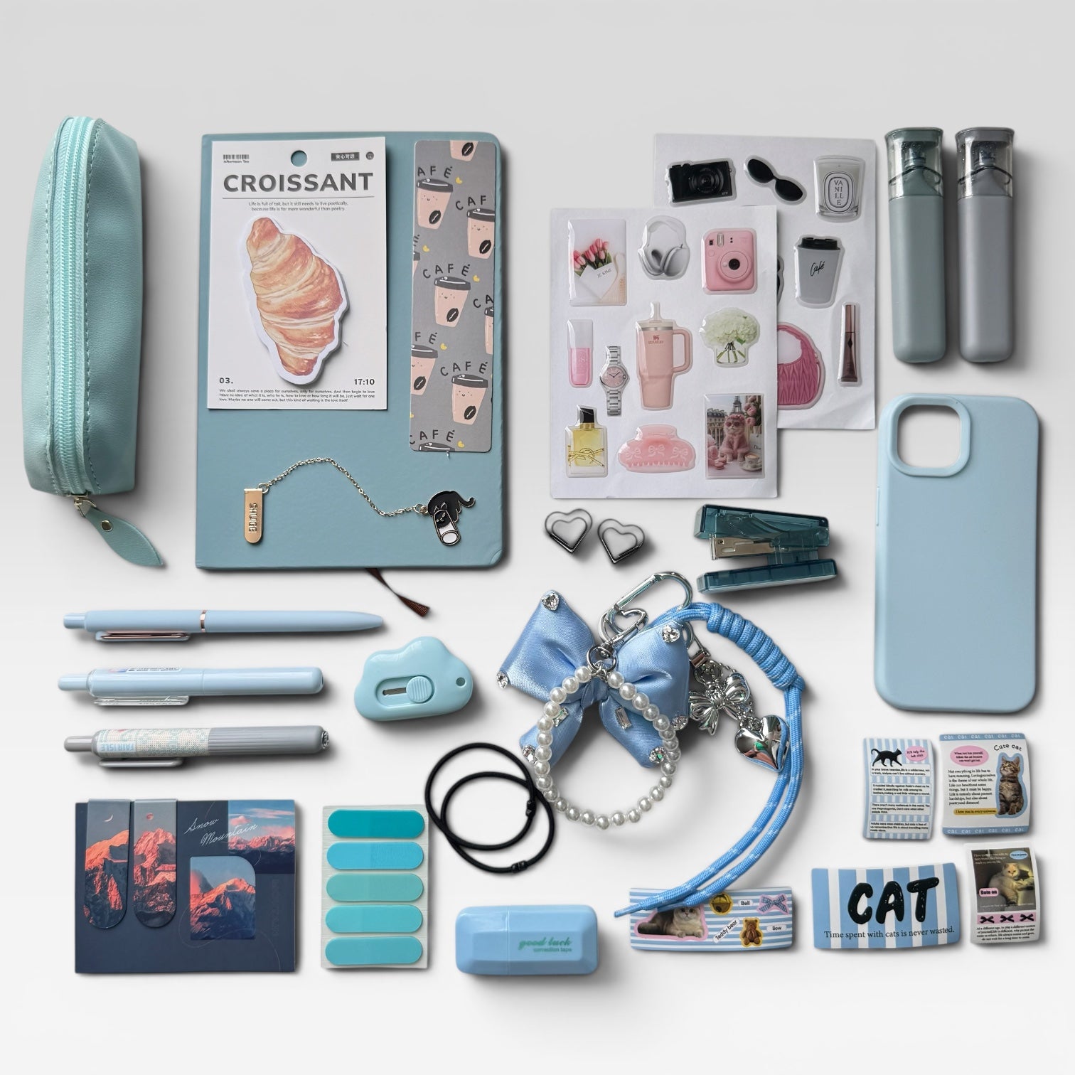 Aesthetic Sky Blue Journaling & iPhone Case Gift Set