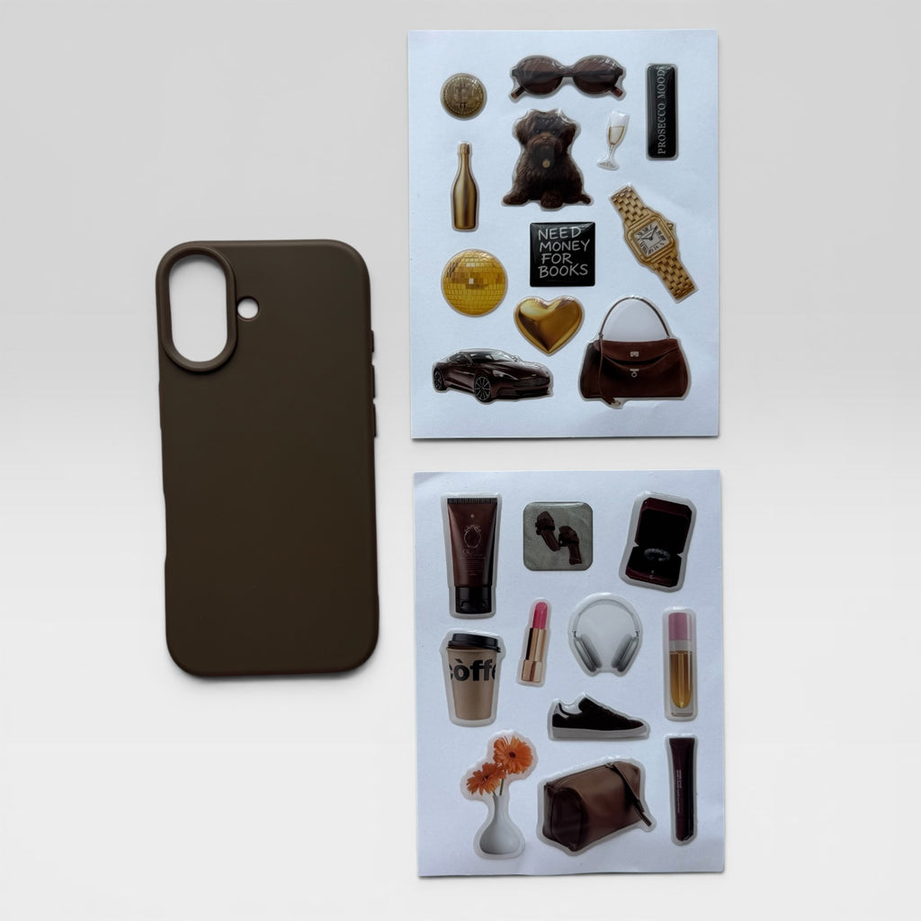 Aesthetic Café Latte Journaling & iPhone Case Gift Set