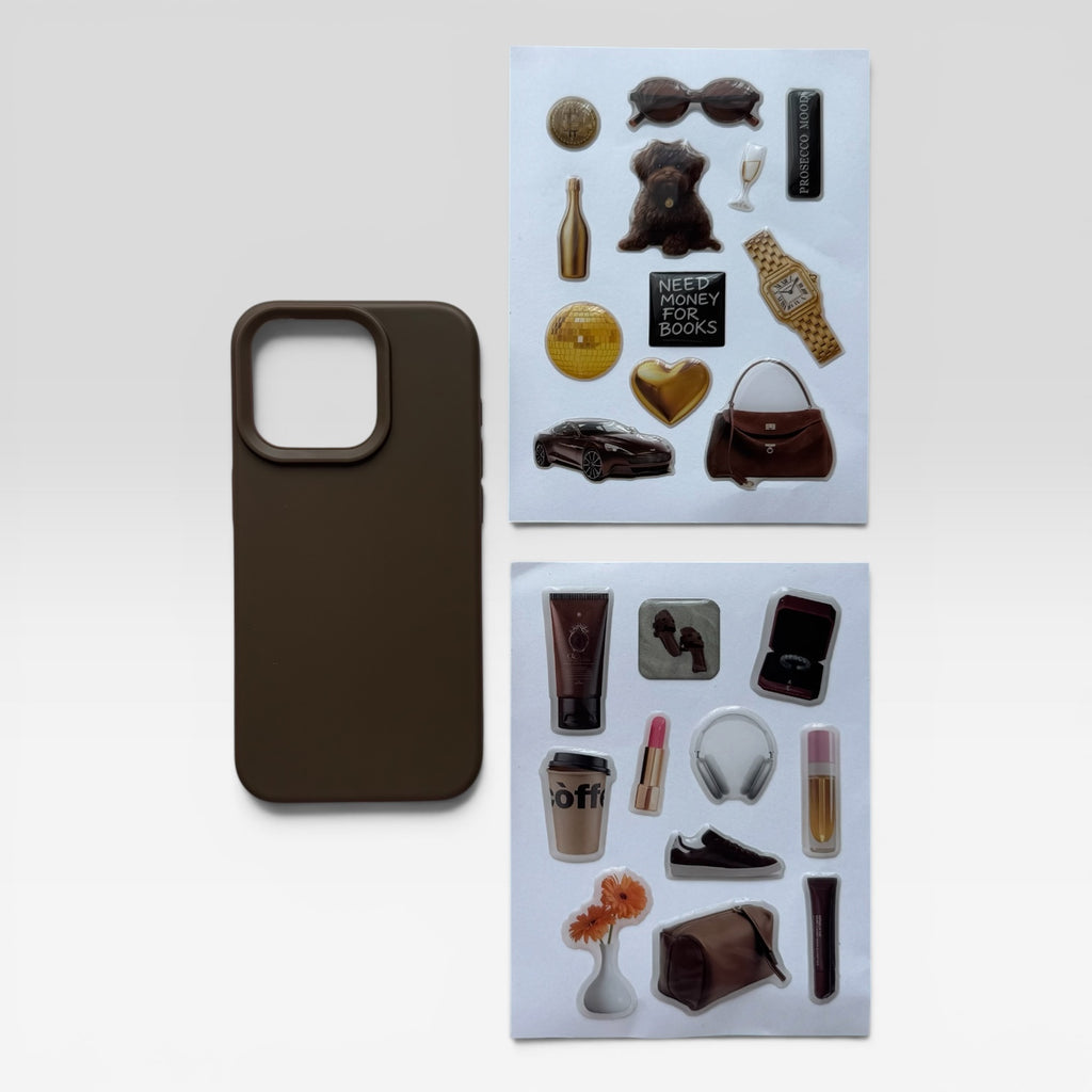 Aesthetic Café Latte Journaling & iPhone Case Gift Set
