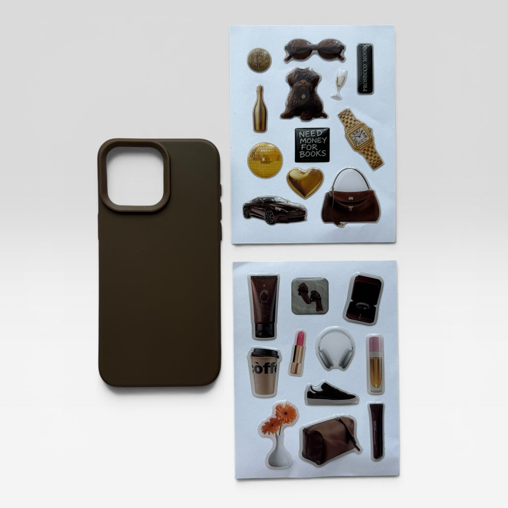 Aesthetic Café Latte Journaling & iPhone Case Gift Set