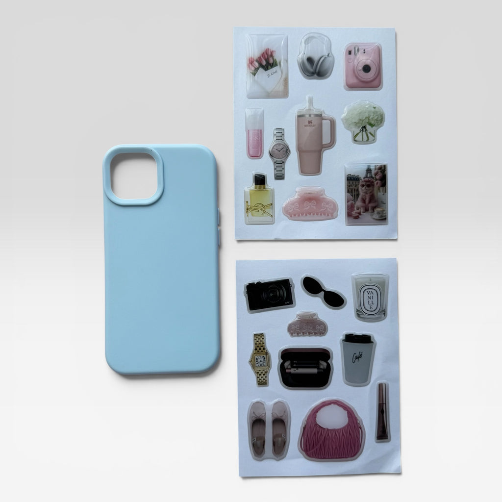 Aesthetic Sky Blue Journaling & iPhone Case Gift Set