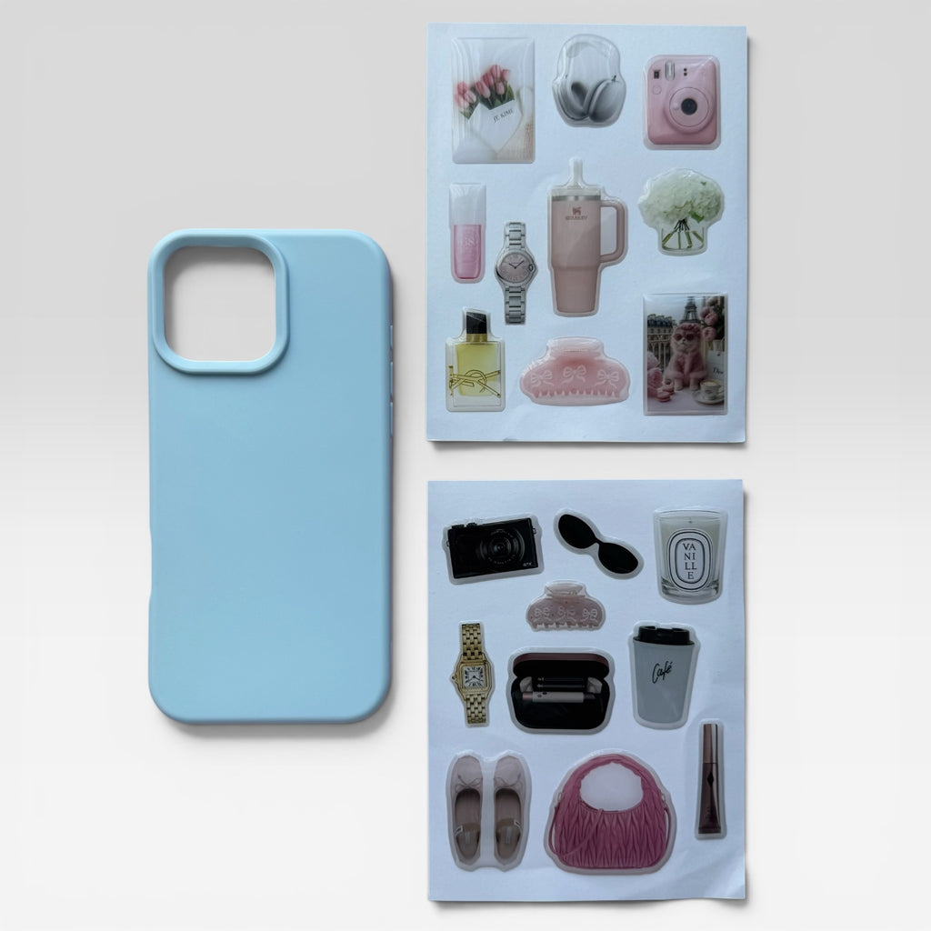 Aesthetic Sky Blue Journaling & iPhone Case Gift Set